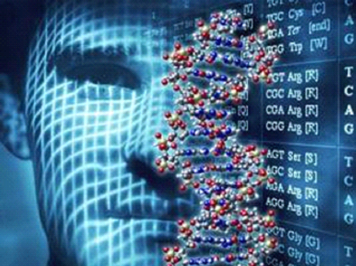 Face with DNA concept